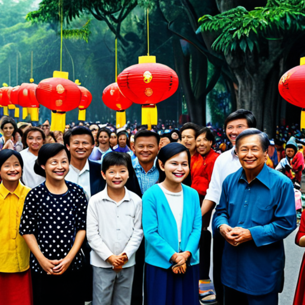 공공관리사 실무 경험과 관련된 교육 프로그램 - Community Event**
"A cheerful scene at a chung cu community event in Hanoi, Vietnam. Residents of a...