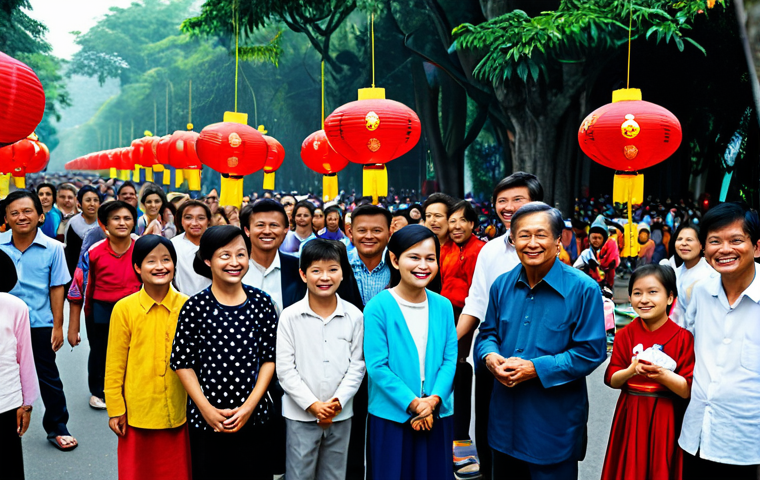 공공관리사 실무 경험과 관련된 교육 프로그램 - Community Event**
"A cheerful scene at a chung cu community event in Hanoi, Vietnam. Residents of a...