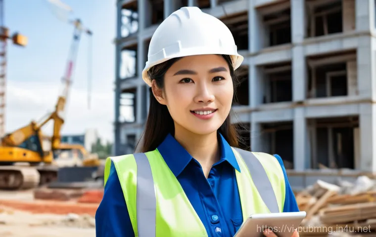 공공관리사 연봉 평균 분석 - **Prompt 1: Dynamic Construction Project Manager**
A confident Vietnamese female construction pr...