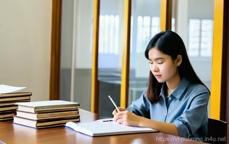 공공관리사 시험 준비 중 가장 중요한 팁 - **Prompt 1: Focused Legal Study Session**
    "A young Vietnamese student, male or female, in their ...