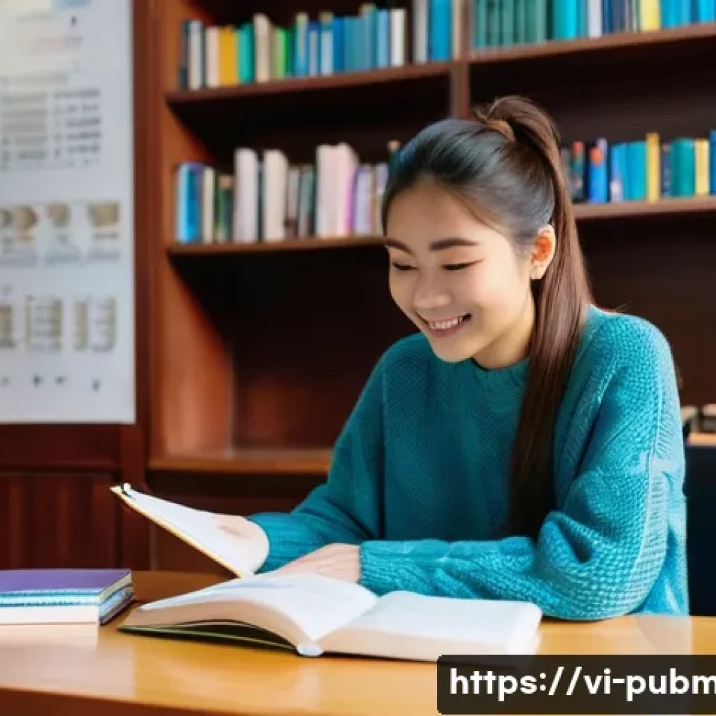 공공관리사 필기시험 대비를 위한 시간 관리 전략 - **Prompt:** A brightly lit, cozy study room. A young woman sits at a large wooden desk covered with ...