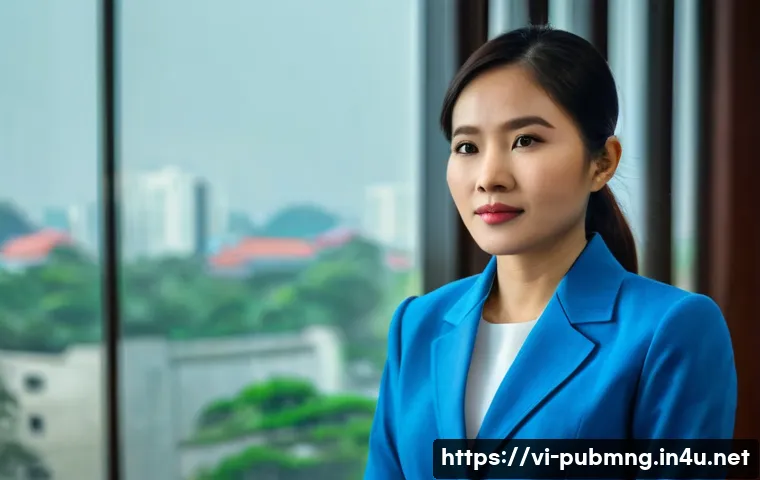 공공관리사 자격증으로 가능한 직무 변화와 도전 - **Prompt:** A young, confident Vietnamese woman, mid-20s to early 30s, dressed in a smart, contempor...
