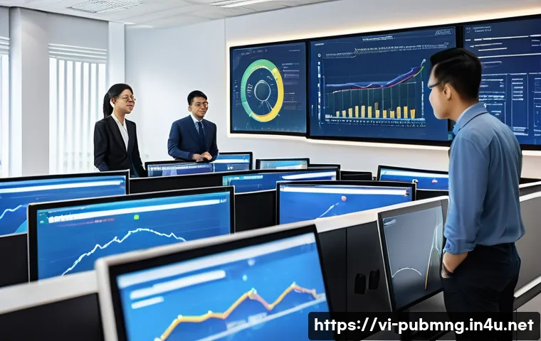 공공관리사 실무에서의 주요 과제와 해결 방법 - A modern Vietnamese public administration office scene showcasing a diverse team of professionals an...