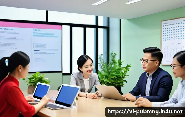 공공관리사 자격증으로 새롭게 도전할 수 있는 분야 - A professional Vietnamese public administration office scene showing a diverse group of civil servan...