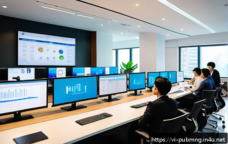 공공관리사 직무 변화를 위한 조언 - A modern Vietnamese public office environment where diverse government employees are collaborating u...
