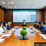 Home 23 공공관리사와 관련된 국제 자격증의 비교 - A professional Vietnamese public sector office scene showing a diverse group of mid-career managers ...